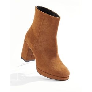 Cognac Platform Ankle Boots